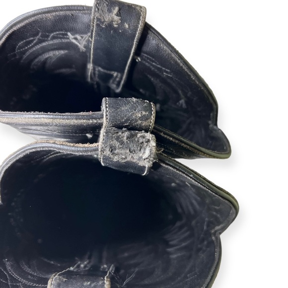 Acme Circle A Vintage Leather Cowboy Boots Black Good Condition Men’s 8.5 - Picture 3 of 8